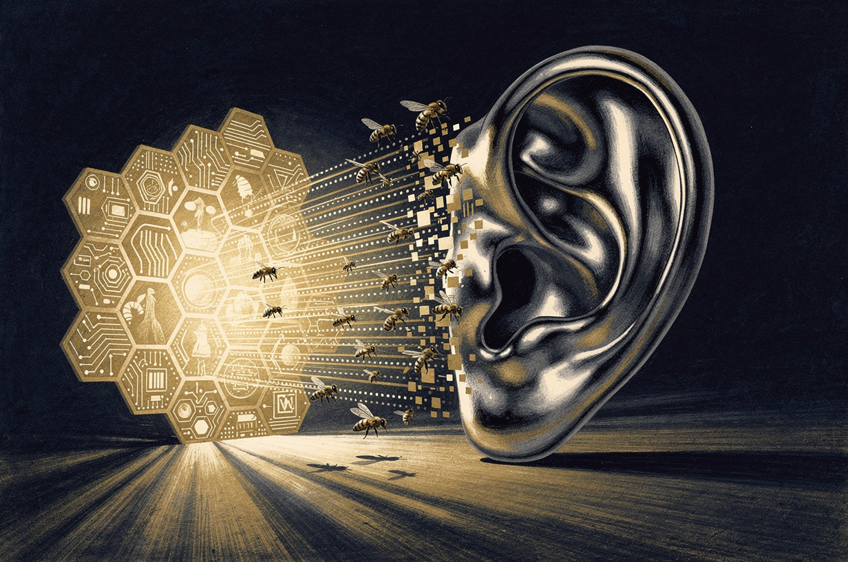 Editorial illustration for: Apple's Ambient Listening Push, AI's Efficiency Race, and a Developer Ecosystem Shakeup Define a Crowded Tech Week