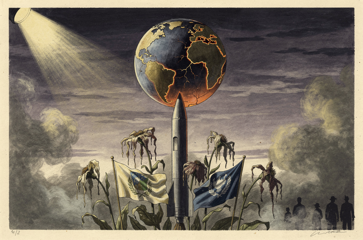 Editorial illustration for: Iran Conflict Enters Day Nine: Casualties, Missile Threats, and a Fracturing Consensus