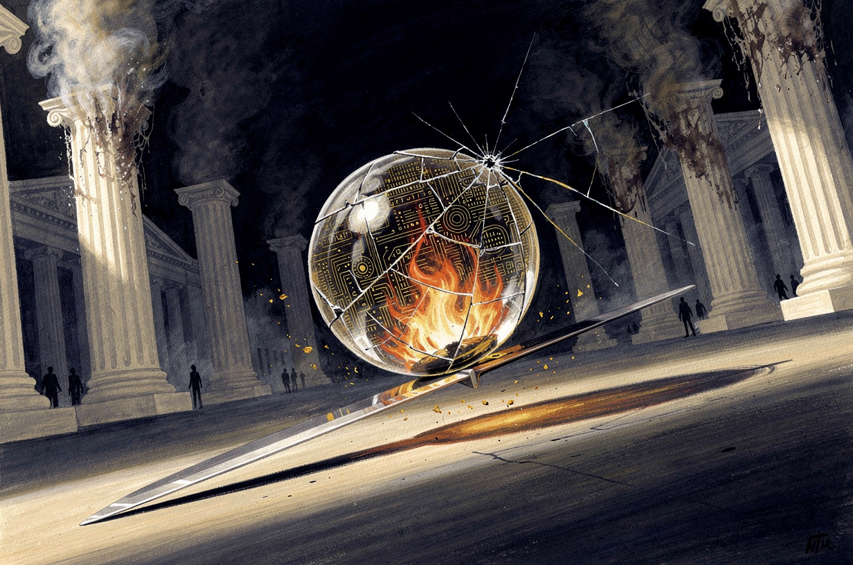 Editorial illustration for: Fragile Pauses and Accountability Gaps: A World on Edge