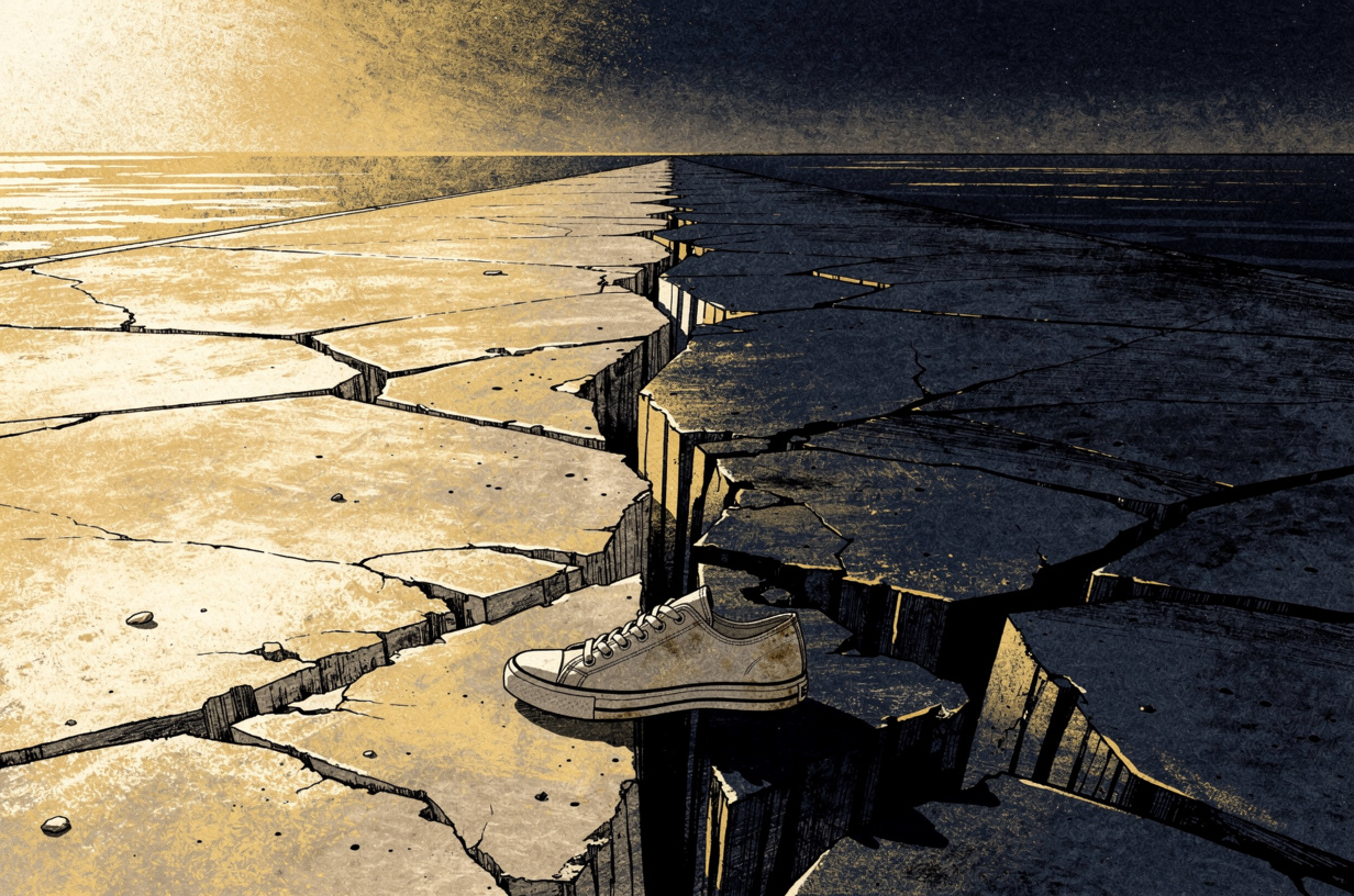Editorial illustration for: Stolen Tesla Strikes Boardwalk Pedestrian as San Diego Confronts Its Contested Streets