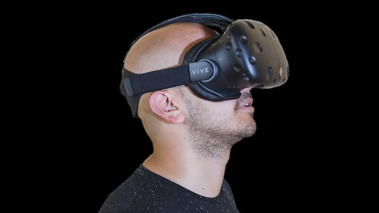 A pair of modern smart glasses resting on a flat surface.