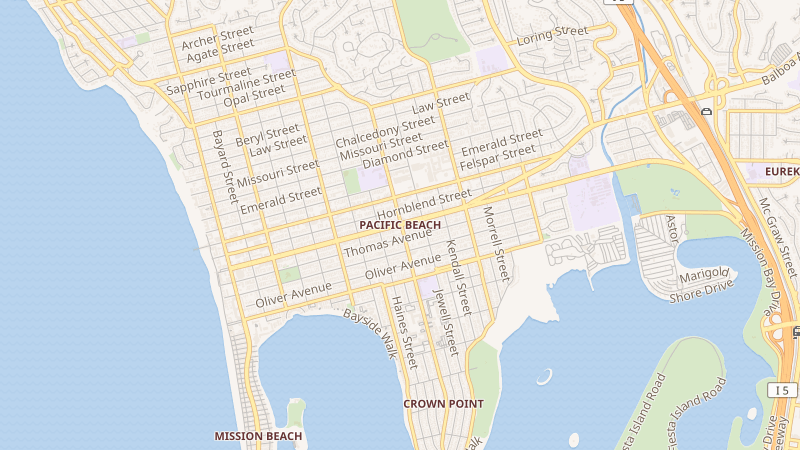 Map of Pacific Beach, San Diego, CA