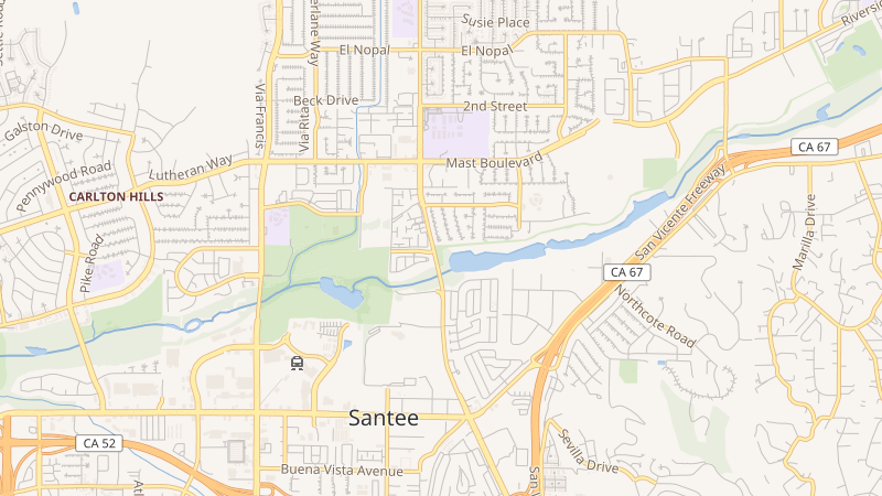 Map of Walker Preserve, Santee, CA