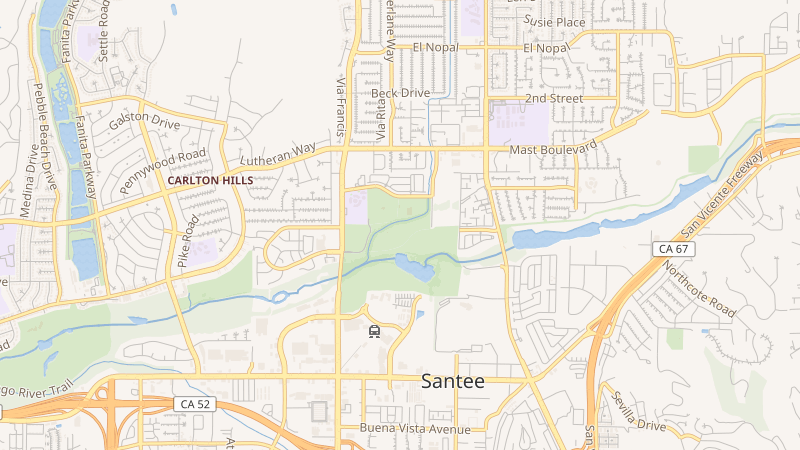 Map of Town Center Community Park East, Santee, CA