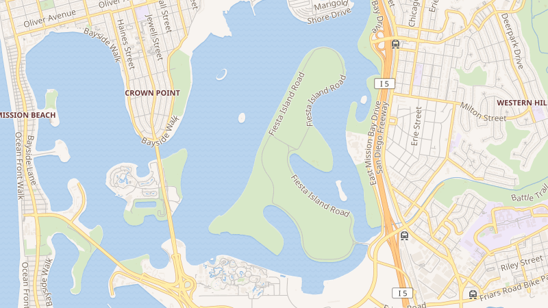 Map of Mission Bay Park, San Diego, CA