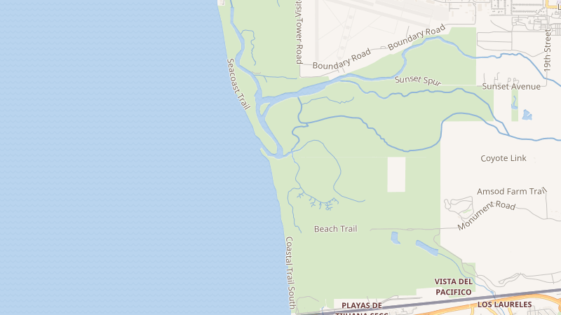 Map of Tijuana River, San Diego, CA