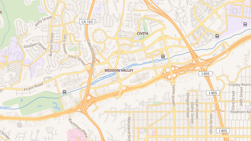 Map of Mission Valley, San Diego, CA