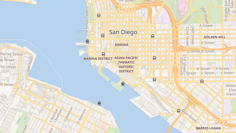 Map of Downtown San Diego, CA