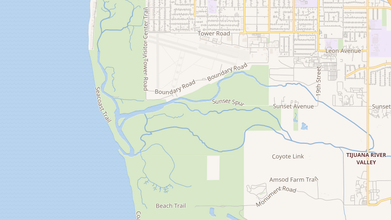 Map of Tijuana River, San Diego, CA