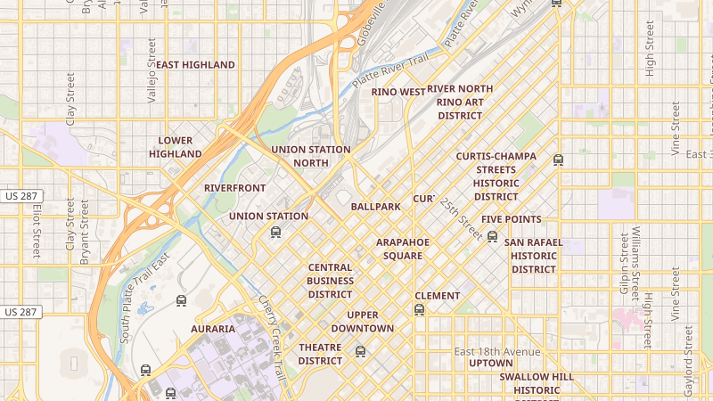 Map of Coors Field, Denver, Colorado