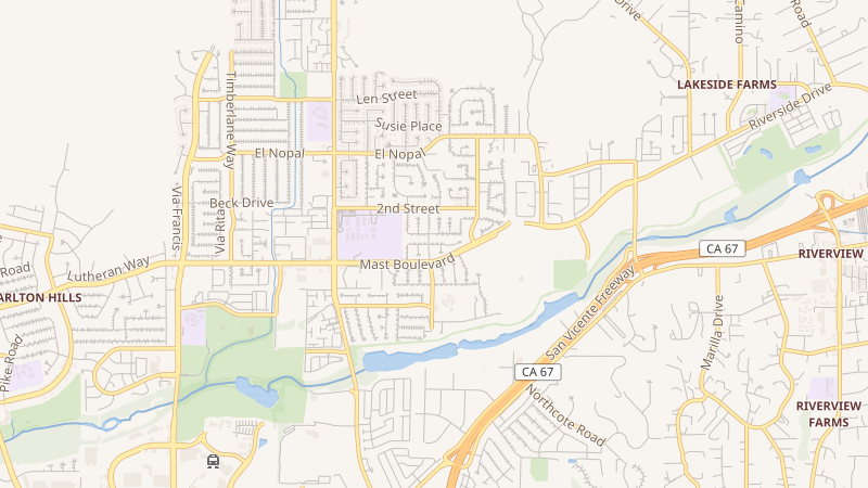Map of Grand Fork Drive, Santee, CA